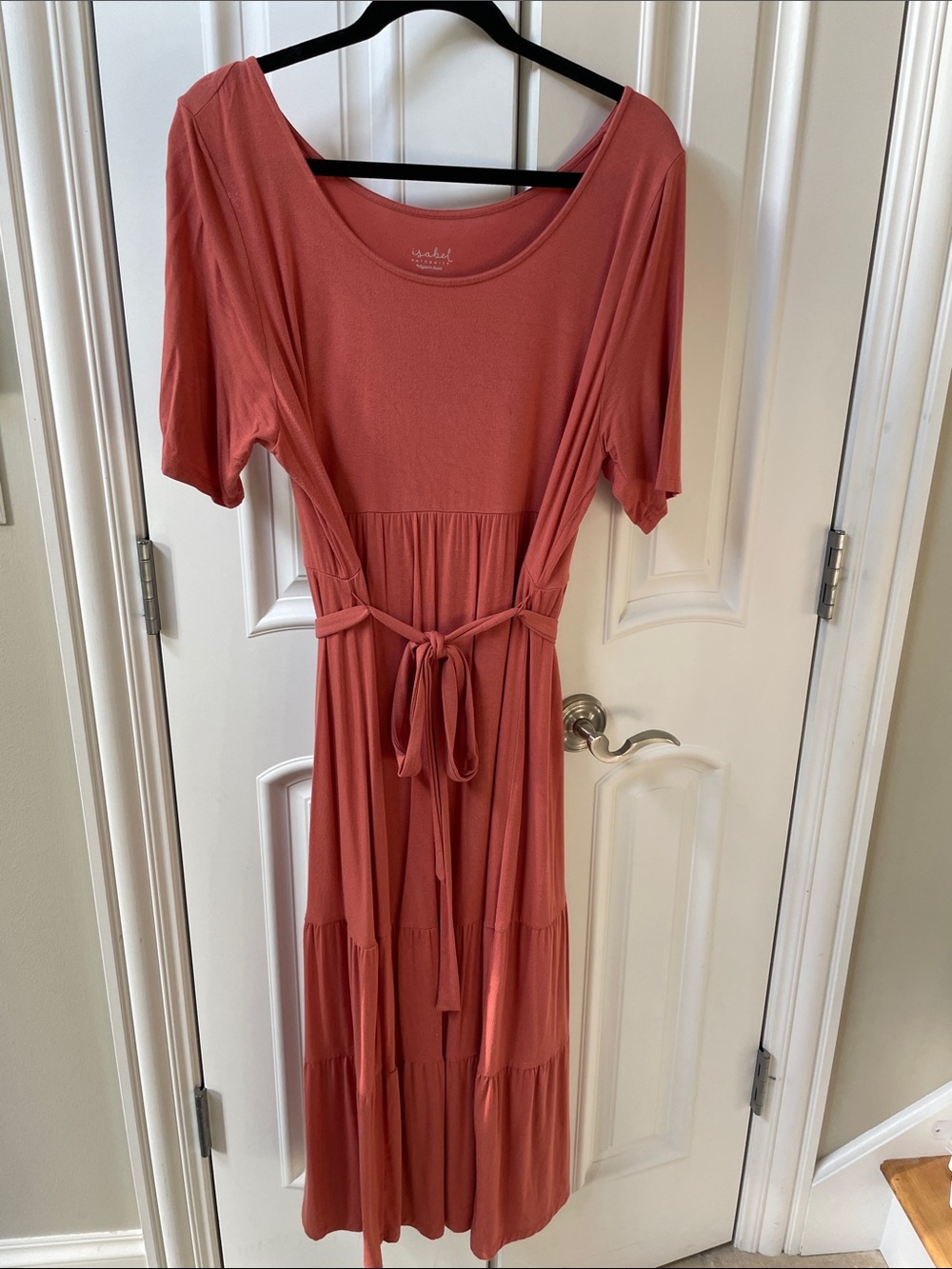 Isabel Maternity by Ingrid & Isabel Coral Tie-Front Maxi Dress
